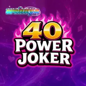 Tampilan visual mesin slot 40 Power Joker dengan simbol klasik dan latar belakang galaksi.